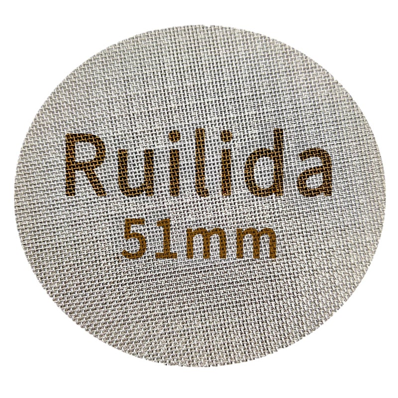 Ruilida Espresso Puck Screen 51mm Reusable 17mm Thickness 150m 316 Stainless Steel Professional Barista Coffee Filter Mesh Plate for Espresso Portafilter Filter Basket 51mm