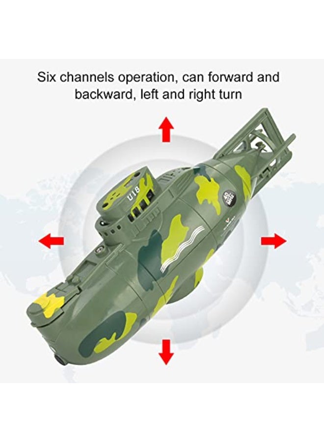 Remote Control Submarine, Mini RC Submarine for Pools Mini Simulation Toy Remote Control 6 Channel Submarine Toy Model Professional Under Water Ship for Above 8 Years Old (Green)  - Image 4