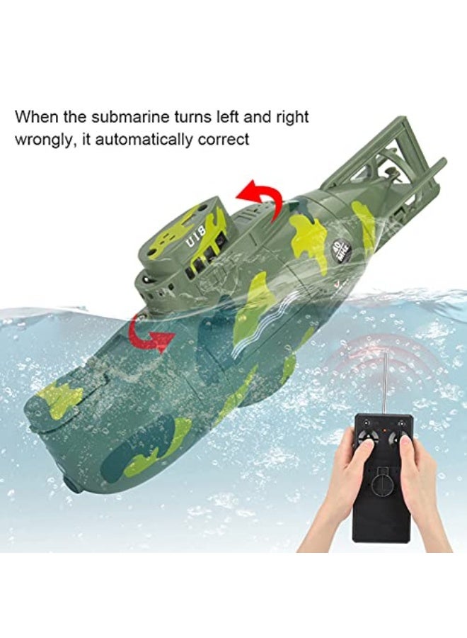 Remote Control Submarine, Mini RC Submarine for Pools Mini Simulation Toy Remote Control 6 Channel Submarine Toy Model Professional Under Water Ship for Above 8 Years Old (Green)  - Image 3