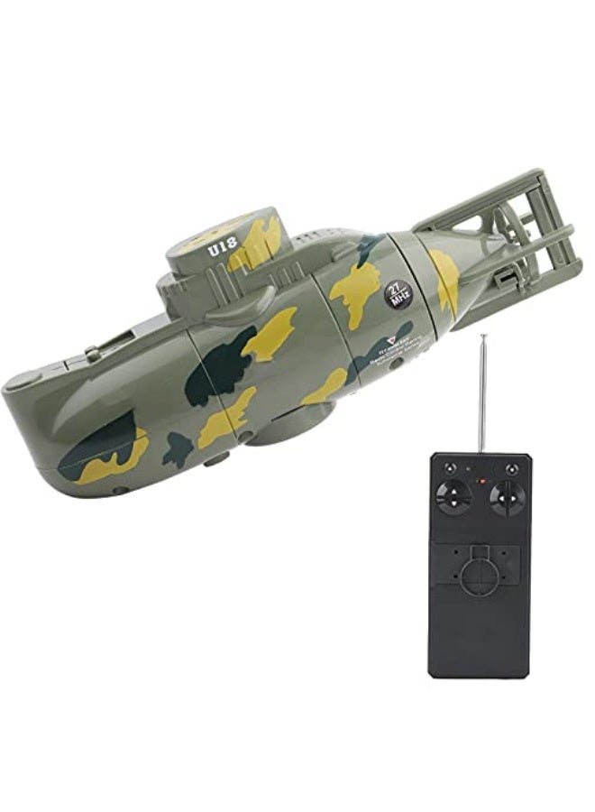 Remote Control Submarine, Mini RC Submarine for Pools Mini Simulation Toy Remote Control 6 Channel Submarine Toy Model Professional Under Water Ship for Above 8 Years Old (Green)  - Image 1