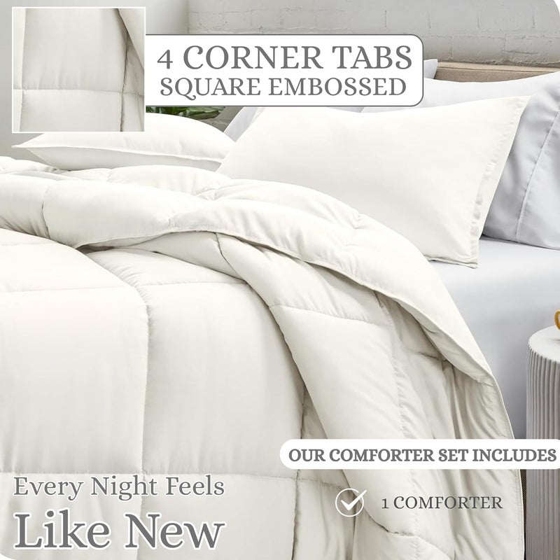 MUSA MUSA® Luxury Bed Comforter for Bedrooms & Dorm rooms, Fade Resistant, Wrinkle Free & Washable Cozy Duvet Comforter with 300 Cotton TC & Down Alternative Fil (Cream, 135 x 200cm) - Image 5