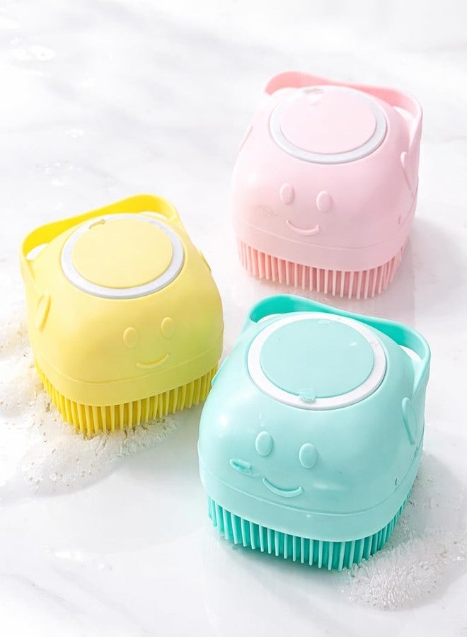 Rkenza Silicone Body Scrubber with Soap Dispenser | Soft Exfoliating Bath Brush for Body & Scalp | Gentle Massage Cleaning Brush for Babies, Kids, Women, Men & Pets (Pack of 1) - Image 1