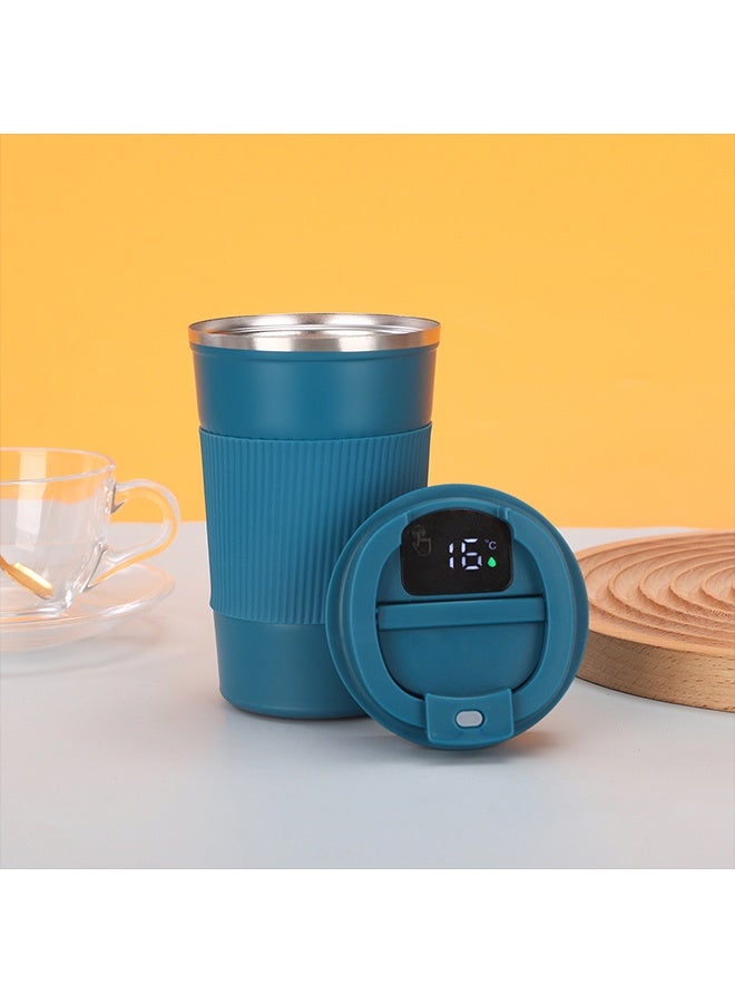 سيستار كوب القهوة السفر 510ML / 17oz مع عرض درجة الحرارة LED الفولاذ المقاوم للصدأ الفراغ الجليد والمشروبات الساخنة معزولة الكأس للمكتب المنزلي أعمال السيارة الزرقاء - Image 2