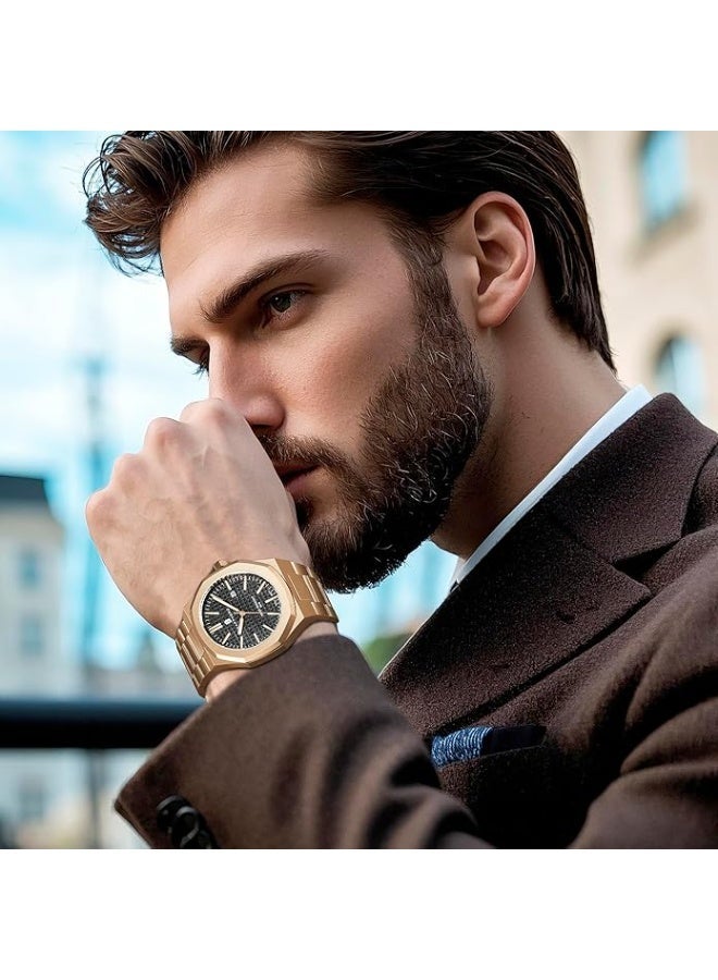 Sapphero Watch for Men Stainless Steel Mens Watches Waterproof Analog Quartz Movement Wrist Watch Gifts for Men - Image 3