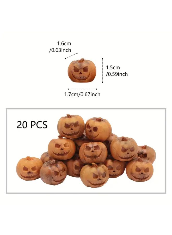 20pcs Halloween Pumpkin Head Decorations With Facial Features for Indoor Outdoor Party - Image 3