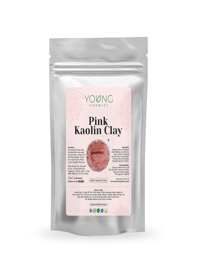 Young Chemist Pink kaolin Clay/Cleanser/Raw, Vegan and Organic with detoxifying Properties/Paraben free/Good for Body, Face and Hair (all Skin Type, Powder Form, Pink, 500 grams) - Image 1
