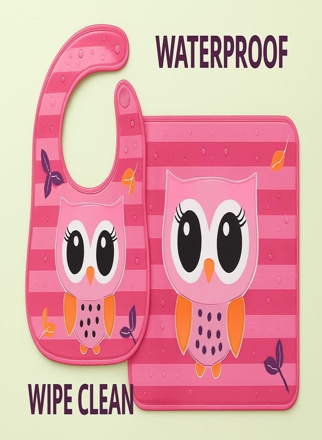 KIDDOLANE Waterproof Bib & Feeding Placemat Set – cute matching Design, Easy to Clean, BPA-Free Material, Adjustable Closure, Mess-Free Mealtime | Bib for Baby 1-3 Years Babies & Toddlers - Image 2