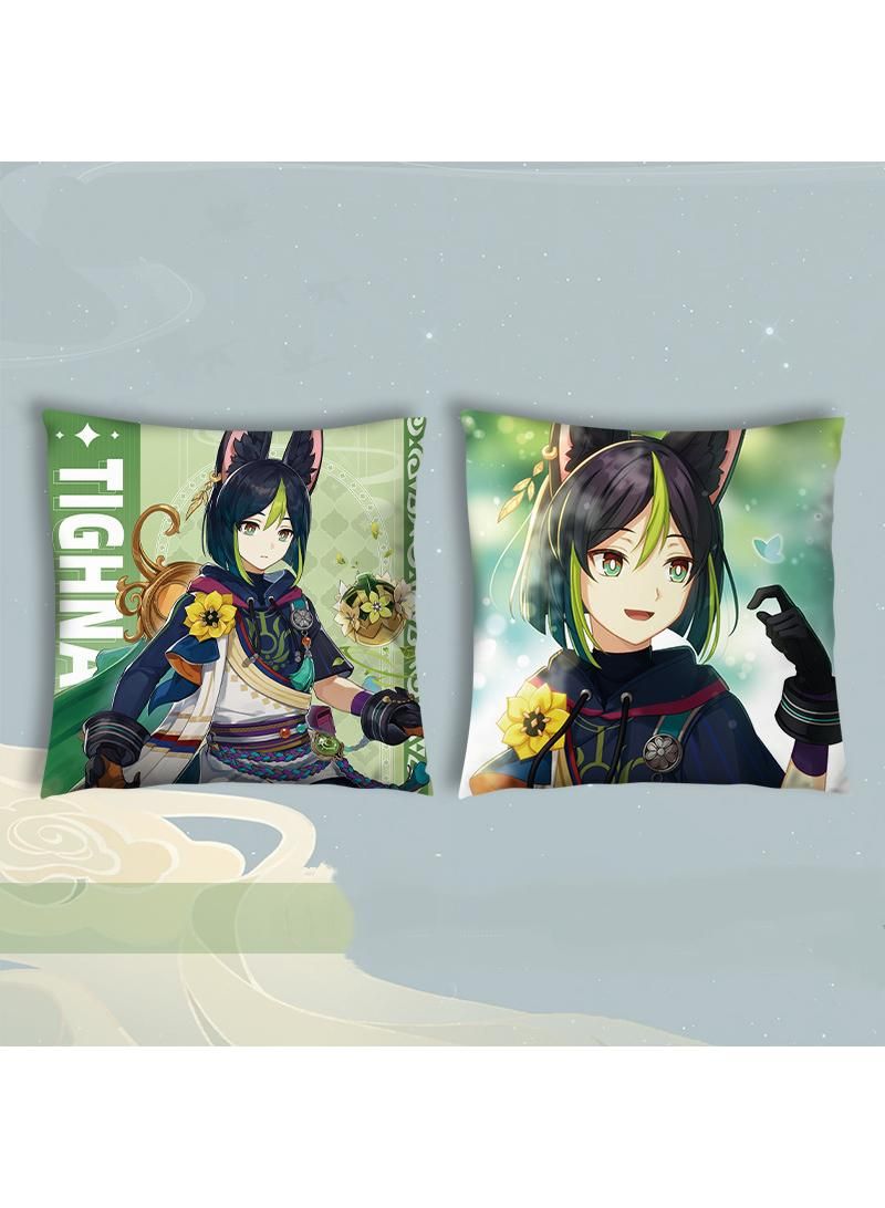 Animation pillow cover Genshin Impact game cartoon pillow cover square double-sided cushion cover 45 * 45cm