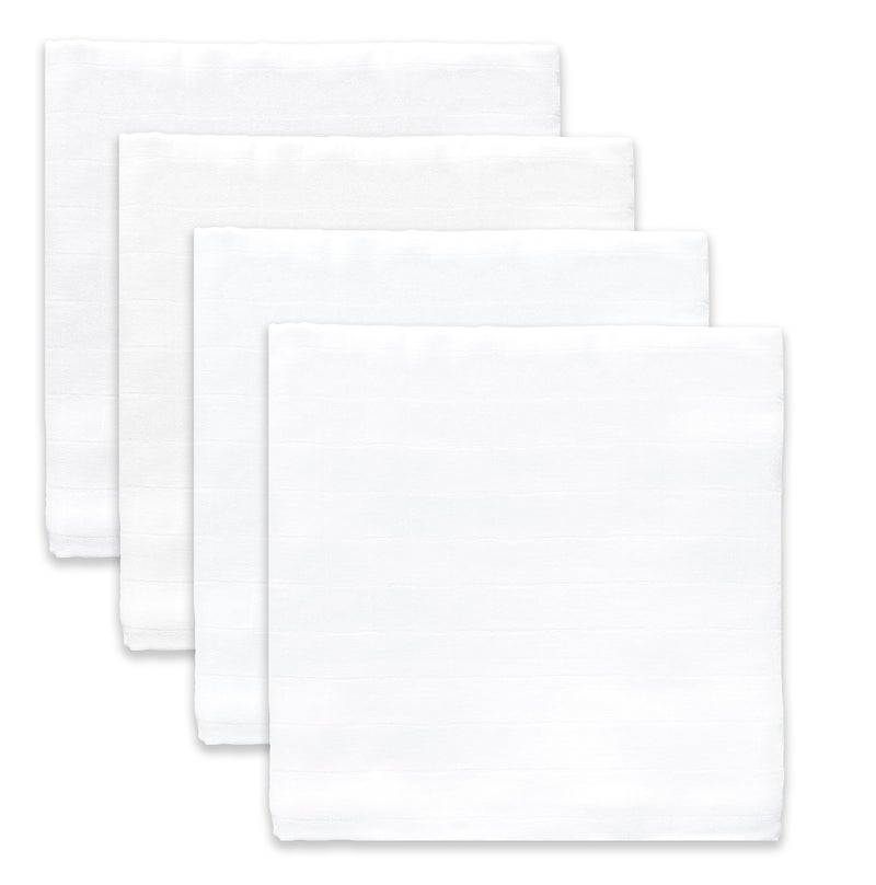 SwaddleDesigns Cotton Muslin Swaddle Blankets, Set of 4, Receiving Blankets for Baby Boys & Girls, Best Shower Gift, 46x46 inches, Pure White - Image 2