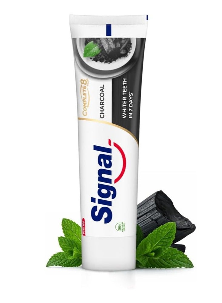 SIGNAL Complete 8 Nature Elements Toothpaste, Charcoal, for whiter teeth in 7 days*, 75ml
