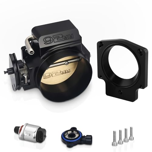 Endxedo جسم خنق Endxedo 92MM مع مستشعر TPS IAC وموصل جسم الخنق يناسب شيفروليه GM الجيل الثالث LSX LS LS1 LS2 LS7 محرك أسود - Image 1
