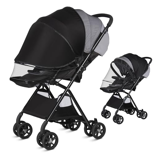 Bemece 2-in-1 Durable Baby Mosquito Net with UPF50+ Sunshade for Stroller, Universal Mosquito for Stroller with Two-Way Zippers & Storage Bag, Breathable & Foldable Baby Bug Net for Strollers - Image 1
