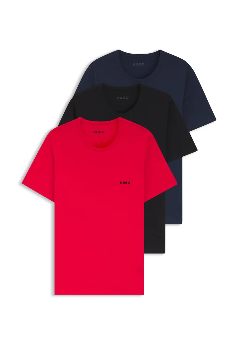 Assorted three-pack cotton T-Shirts with logo print