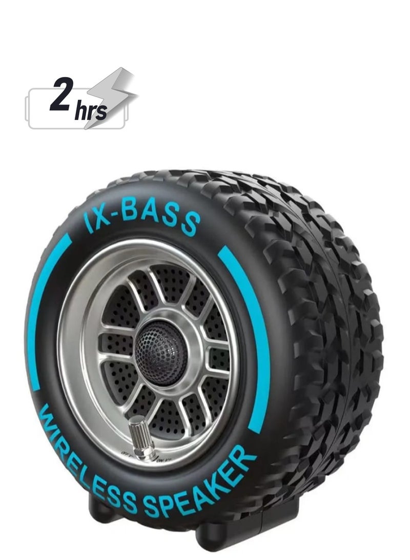 Powerful Wheel Shape Wireless Portable Active Speaker Subwoofer Hi Effect Support TF USB Playback FM Radio Creative Speaker  - Image 1