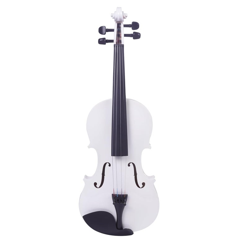 Juarez Legnò Full Size 4/4 Violin Kit, JRV100WH with Bow, Rosin, Fretboard Sticker, Mute, Bridge, Oblong Case, White - Image 3
