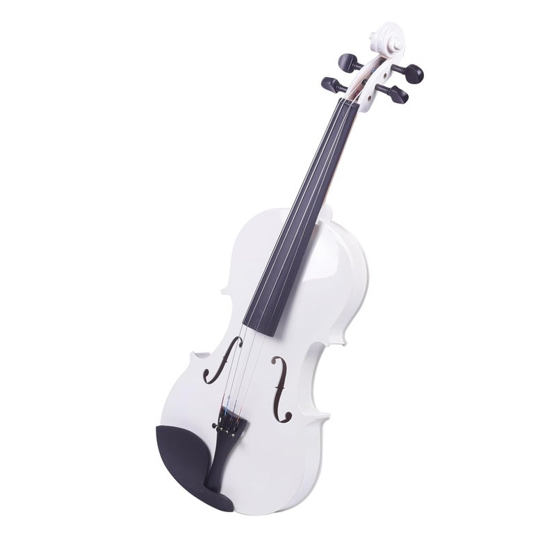 Juarez Legnò Full Size 4/4 Violin Kit, JRV100WH with Bow, Rosin, Fretboard Sticker, Mute, Bridge, Oblong Case, White - Image 4