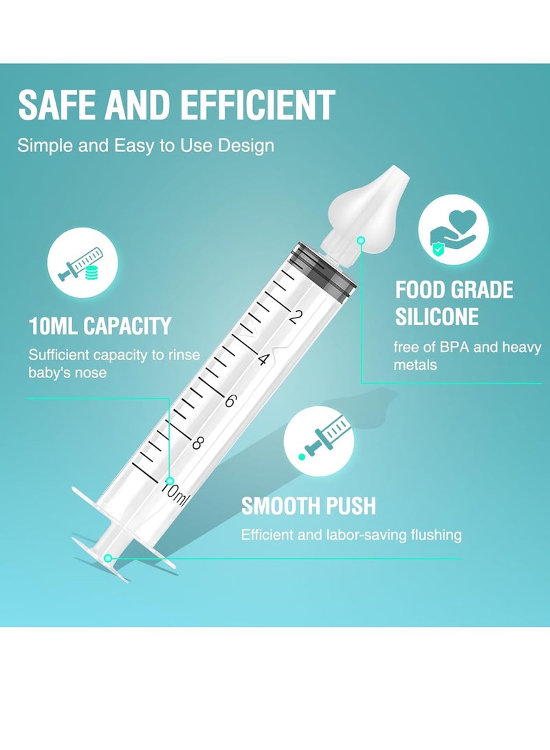 جونيس دش الأنف للأطفال ، حزمة من 2 ، 10 مل ، محمولة ، قابلة لإعادة الاستخدام ، أبيض ، سيليكون ، طفل - Image 2