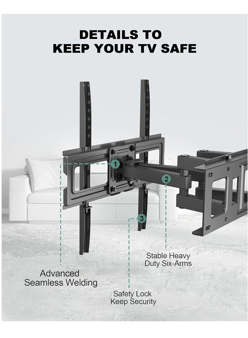 ELTRAZONE Full Motion TV Wall Mount Bracket for 26-55 Inch LED, LCD, OLED TVs – Dual Articulating Swivel Arms, Tilts & Rotates, Max VESA 400x400mm, Supports Up to 99 lbs – Adjustable & Sturdy Wall Mount for Optimal Viewing - Image 3
