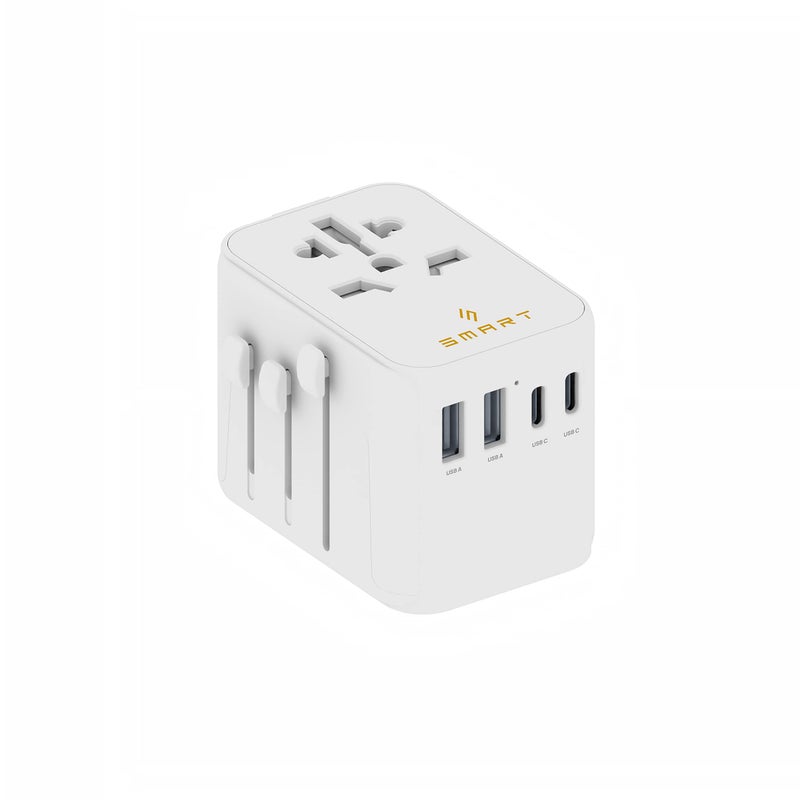 30W Premium International Travel Adaptor White