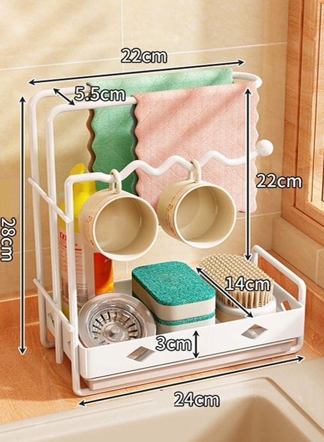 fashionhome Household Multipurpose Use Kitchen Bathroom Storage Rack Waterproof Scouring Pad Supplies Holder Towel Hangers 24x14x28 cm  - Image 3