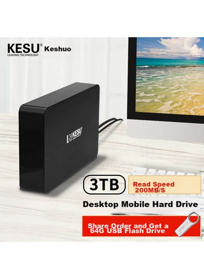 Kesu 3tb Portable Hard Drive, 3.5-inch, Desktop Storage, High-speed Type-c3.1, Large Capacity Mechanical Hard Drive, External Storage For Office And Home Use - Image 5