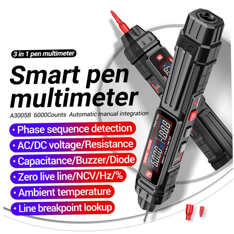Digital Multimeter Pen Voltage Tester Portable Pocket Size for Resistance Frequency Continuity Testing - Image 5