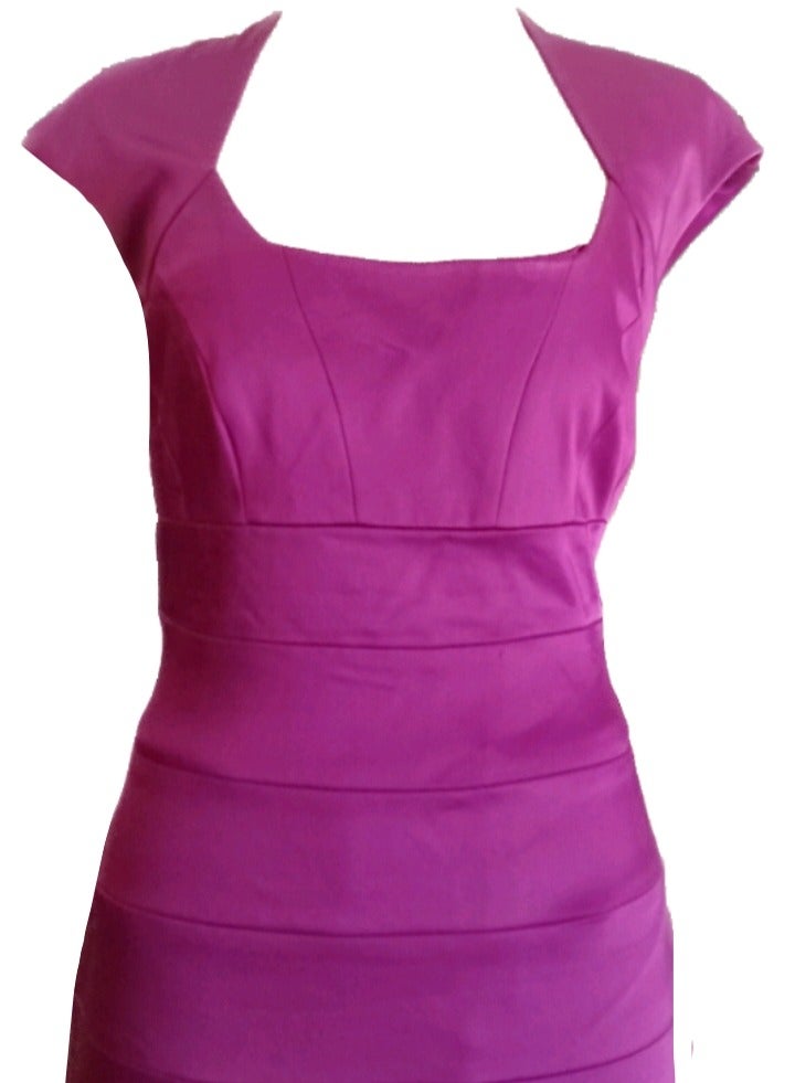 Women Pinkish purple below knee spandex dress - Image 2