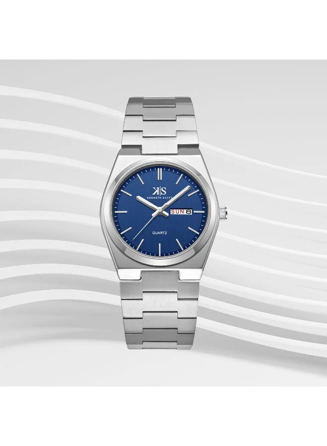 KENNETH SCOTT Men's Stainless Steel Analog Watch K24011-SBSN - 40 mm