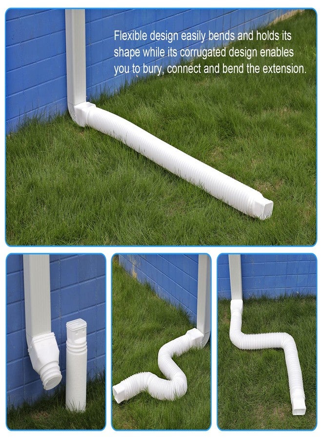 plusgutter 11.5ft Long Gutter Downspout Extensions Flexible, Drain Downspout Extender, Down Spout Drain Extender, Gutter Connector Rainwater Drainage, Extendable from 2.6ft to 11.5ft(White) - Image 5