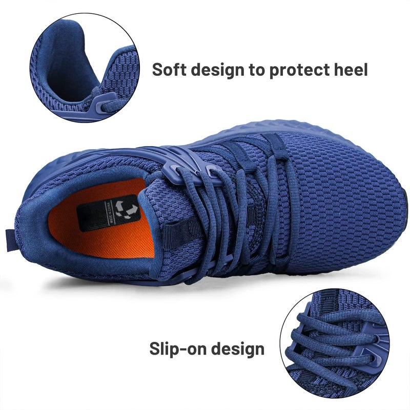 Abboos Non Slip Walking Shoes for Women Slip on Sneakers Womens Casual Lightweight Fashion Tennis Shoes Blue Size 8 - Image 3
