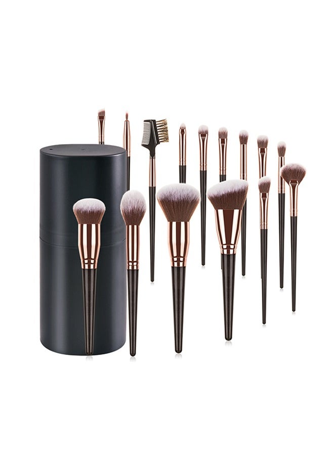 Julystar Makeup Brushes Set Eyeshadow Brush High Quality Wood Super Soft Bristles Handle Thickened Aluminum Tube Makeup Powder Foundation Highlighter Concealer Blending Eyebrow Line Spool Set Green 15pcs  - Image 1