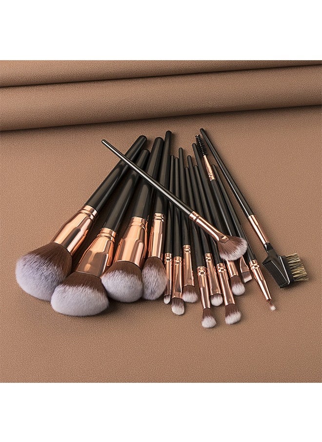Julystar Makeup Brushes Set Eyeshadow Brush High Quality Wood Super Soft Bristles Handle Thickened Aluminum Tube Makeup Powder Foundation Highlighter Concealer Blending Eyebrow Line Spool Set Green 15pcs  - Image 3