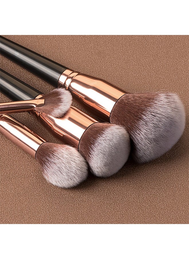 Julystar Makeup Brushes Set Eyeshadow Brush High Quality Wood Super Soft Bristles Handle Thickened Aluminum Tube Makeup Powder Foundation Highlighter Concealer Blending Eyebrow Line Spool Set Green 15pcs  - Image 4