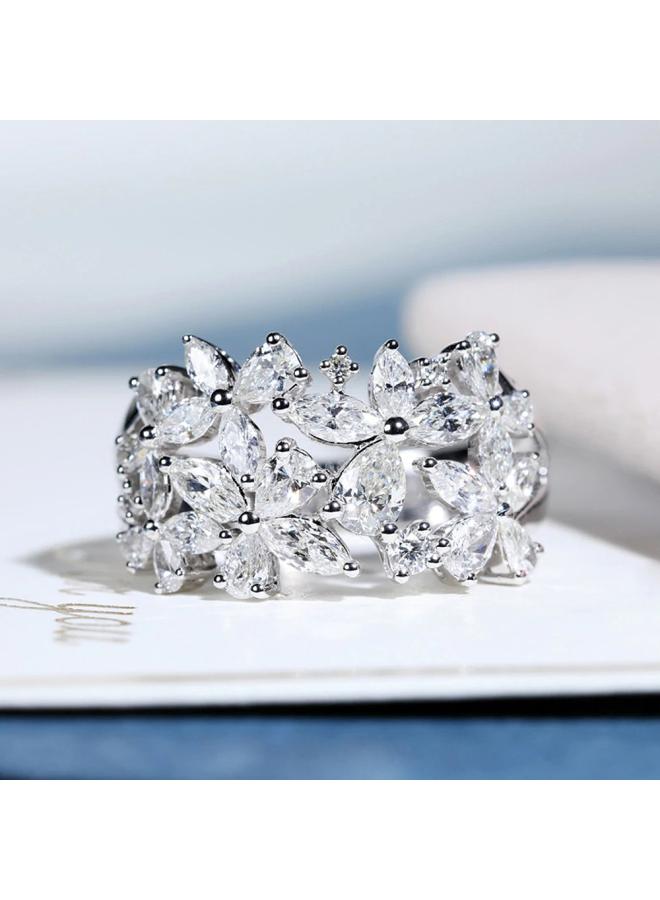 Cao Shi Shining Full Petal Ring Women's Wedding Luxury Fashion Jewelry Special For Hot Jewelry