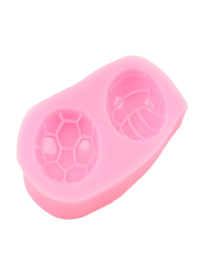 QDMOLDS قوالب سيليكون على شكل كرة قدم وكرة طائرة لتزيين الكيك بالشوكولاتة، وتزيين الكب كيك، وحلوى السكر، وطين البوليمر، ومعجون الصمغ. - Image 3