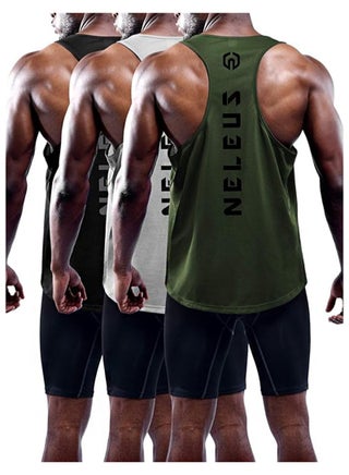 XL Men's Fitness Running Vest Sleeveless Fitness Sweatshirt, Running Shirt, Quick Dry Y-Vest (3 Pack, Black/Gray/Olive Green) - pzsku/Z0705A9EDC3979C2C5575Z/45/_/1721811639/ec39bd3d-4f44-432d-94b1-34c22d043579