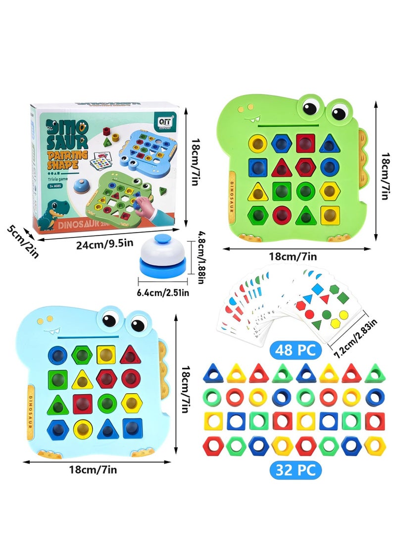 Interactive Shape and Color Matching Game for Kids, Montessori Sensory Puzzle Board with Bells, Fun Geometric Shapes Learning Activity  - Image 2