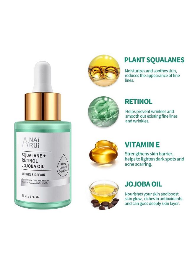 ANAI RUI Squalane Retinol Jojoba Oil Moisturizer For Face Hydrate Nourish Moisturize Fine Lines And Wrinkles Wrinklerepair Facial Oil For Smoother Supple Skin 1 Fl. Oz - Image 3