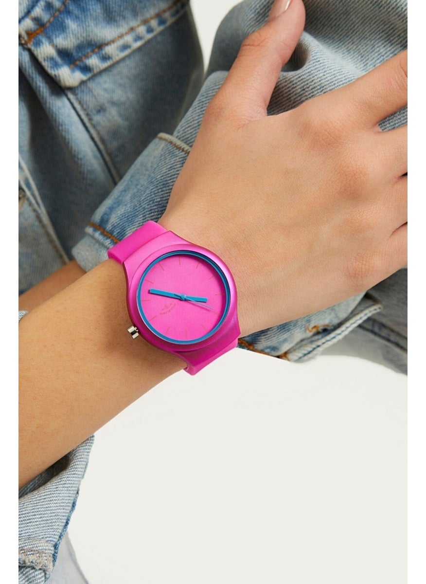 Aqua Di Polo 1987 Aqua di Polo Women's Fuchsia Analog Wristwatch with Silicone Strap A9651  - Image 2