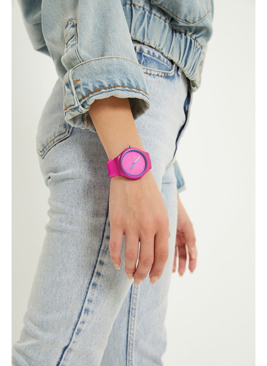 Aqua Di Polo 1987 Aqua di Polo Women's Fuchsia Analog Wristwatch with Silicone Strap A9651  - Image 4