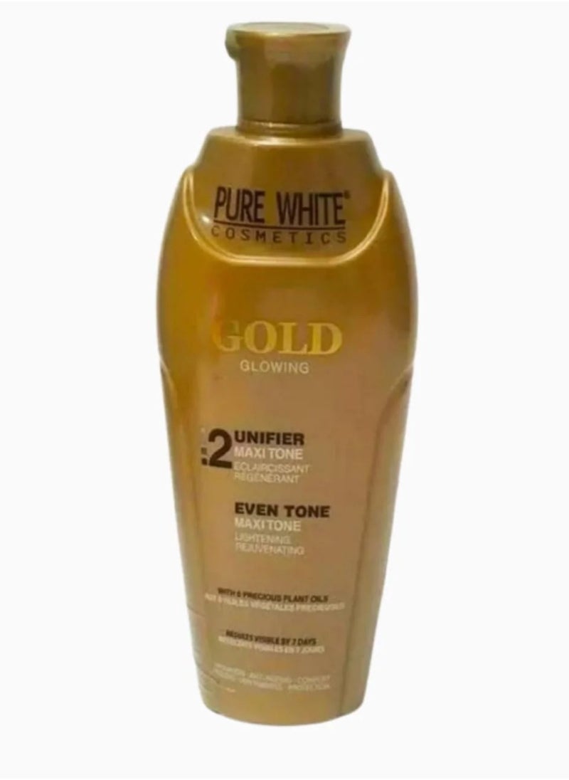 Pure White Cosmetics - Pure White Cosmetics PURE WHITE GOLD GLOWING LOTION 400 ML+OIL+FACE CREAM+SOAP ORIGINAL - Image 1