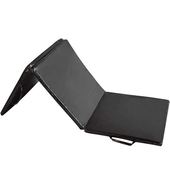M HI-Mat Folding Gymnastics Gym Mat Tumbling Mat Exercise Mat with Carrying Handles 2ft x 6ft x 1.2in without velcro border black - Image 2
