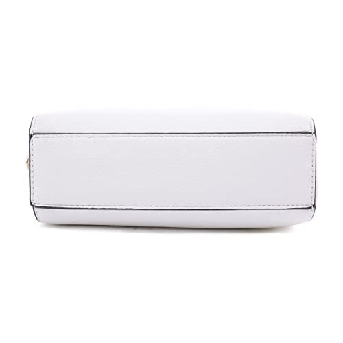 EVVE Crossbody Bags for Women Trendy Triple Zip Small Crossbody Camera Bag Purse with Wide Guitar Strap | White - Image 4