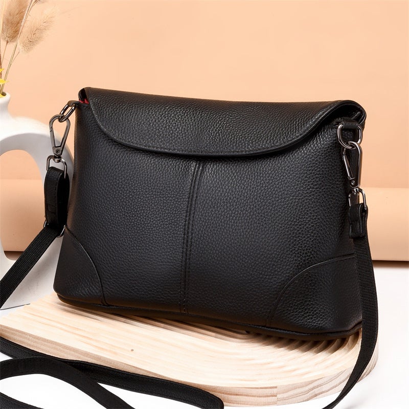 Genuine Leather Women'S Shoulder Bag First Layer Cowhide Casual Simple Women'S Bag Business Texture Crossbody Bag - Image 1