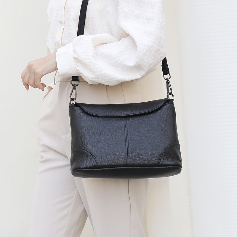 Genuine Leather Women'S Shoulder Bag First Layer Cowhide Casual Simple Women'S Bag Business Texture Crossbody Bag - Image 5