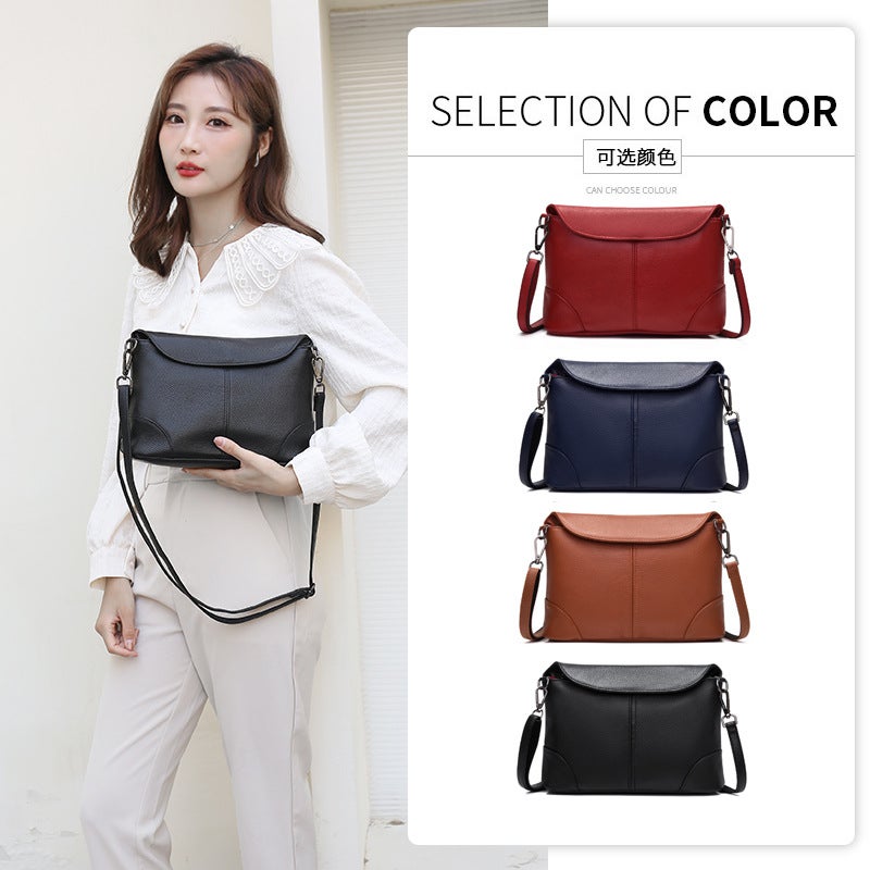 Genuine Leather Women'S Shoulder Bag First Layer Cowhide Casual Simple Women'S Bag Business Texture Crossbody Bag - Image 3