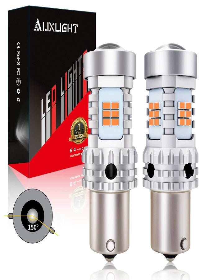 AUXLIGHT مصابيح AUXLIGHT 7507 1156(150°) BAU15S LED فائقة السطوع PY21W 12496 7507AST 2641A بديل خالٍ من أخطاء Canbus لأضواء الإشارة، 2200K أصفر كهرماني (عبوة من قطعتين) - Image 1