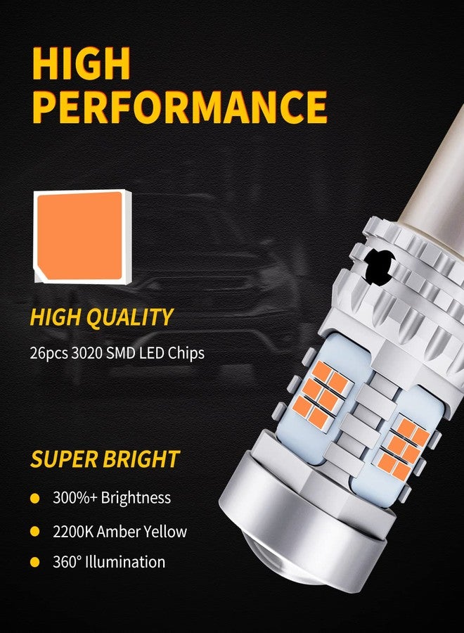 AUXLIGHT مصابيح AUXLIGHT 7507 1156(150°) BAU15S LED فائقة السطوع PY21W 12496 7507AST 2641A بديل خالٍ من أخطاء Canbus لأضواء الإشارة، 2200K أصفر كهرماني (عبوة من قطعتين) - Image 3