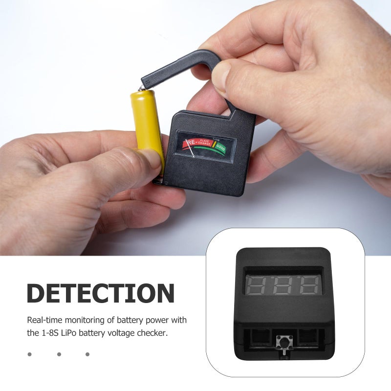 Lipo Battery Capacity Tester with Low Voltage Alarm for 1 8s Rc Models and Drones Black - Image 4