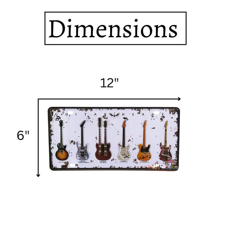 EAZYWAGON Music GUITAR-S Multipurpose Metal Vintage Tin sign Boards Retro License Plate Vanity Gift Decorative Car Tag, Truck Front Plate Wall Art Design Number Plaque for Cafe, Living Room - Image 2